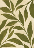 Olive botanical cut-paper forms Canvas