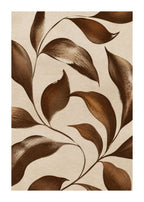 Brown leaves on linen Poster