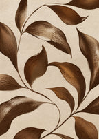 Brown leaves on linen Poster