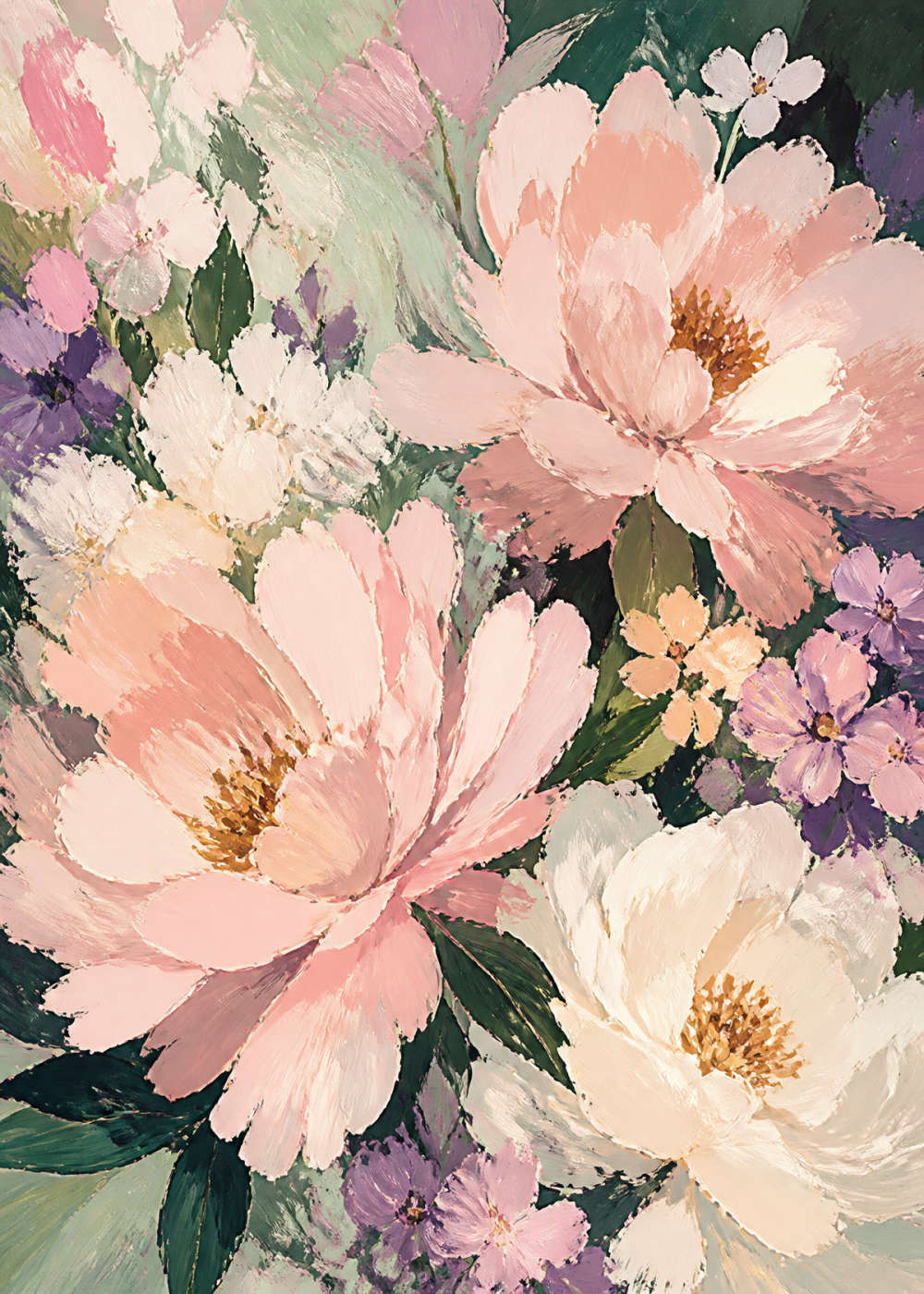 Garden blooms in expressive colour Canvas