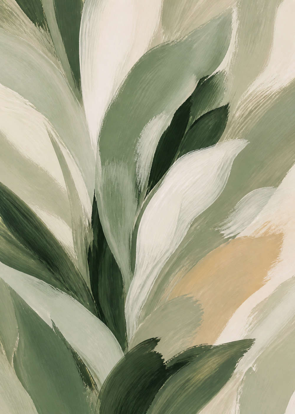 Soft botanical brushwork in sage Poster