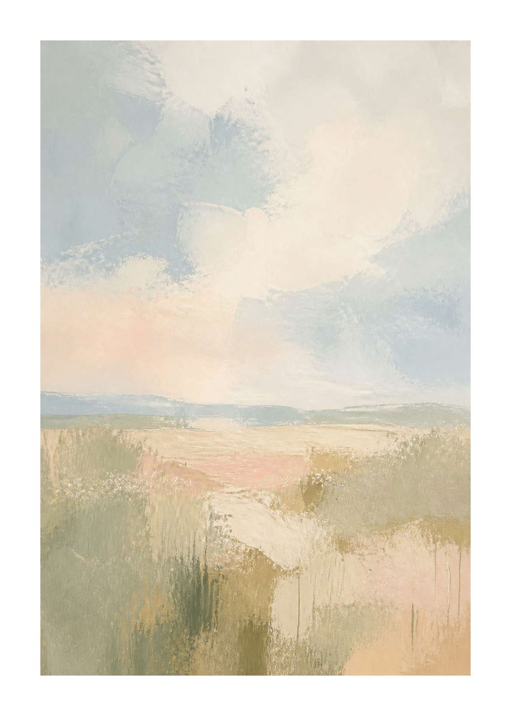 Pastel field after rain Poster