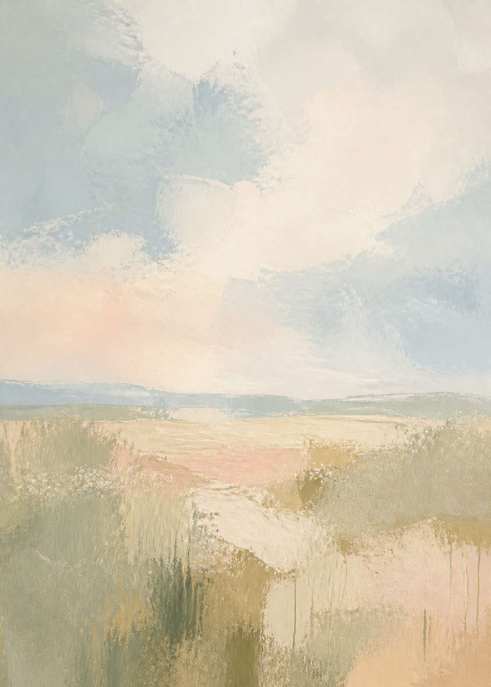 Pastel field after rain Poster
