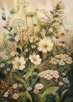 Wildflower garden in layered colour Poster