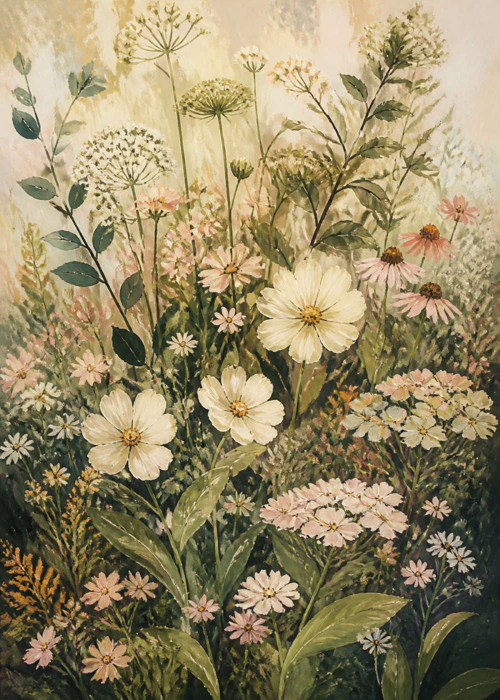 Wildflower garden in layered colour Canvas
