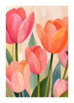 Pink tulips in a close crop Poster