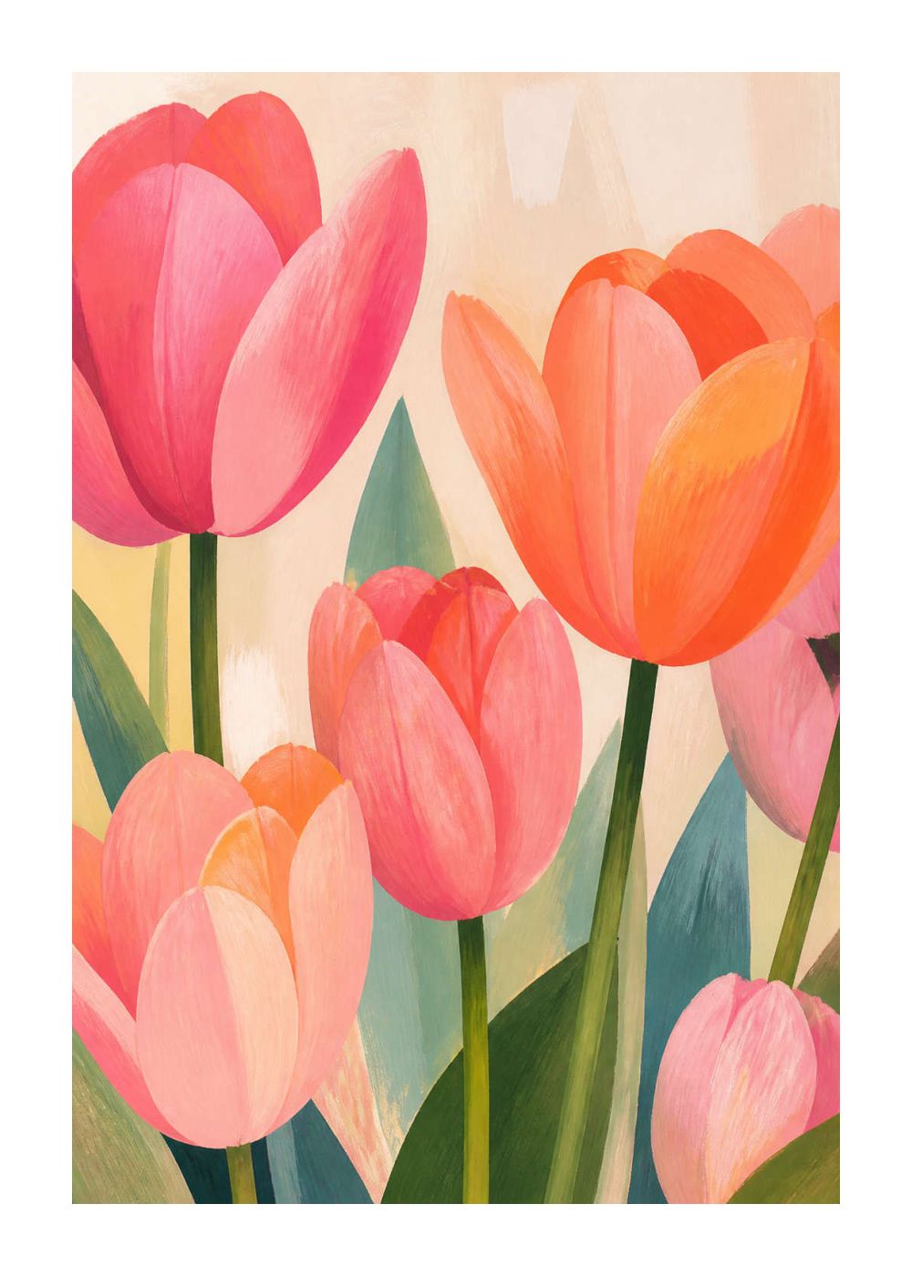 Pink tulips in a close crop Poster