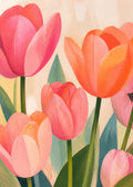 Pink tulips in a close crop Poster