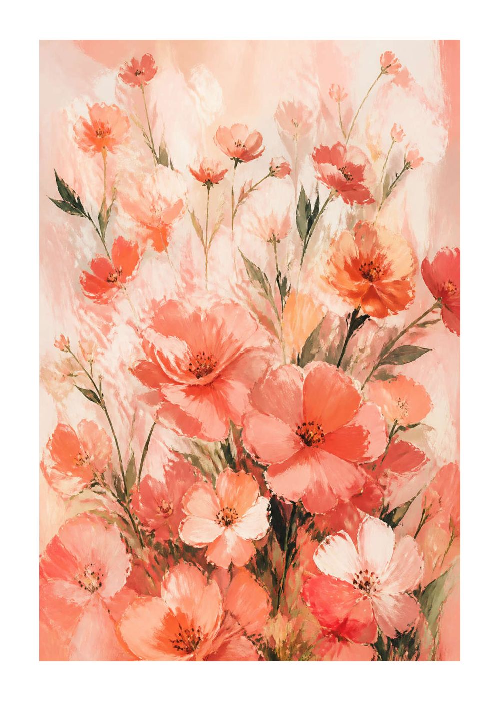 Coral flower field Poster