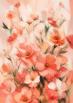 Coral flower field Canvas