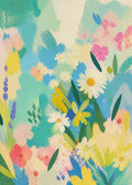 Summer flowers in a painterly mosaic Poster