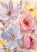 Lavender and rose blossoms Poster