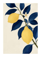Citronkvist med djupblå blad Poster