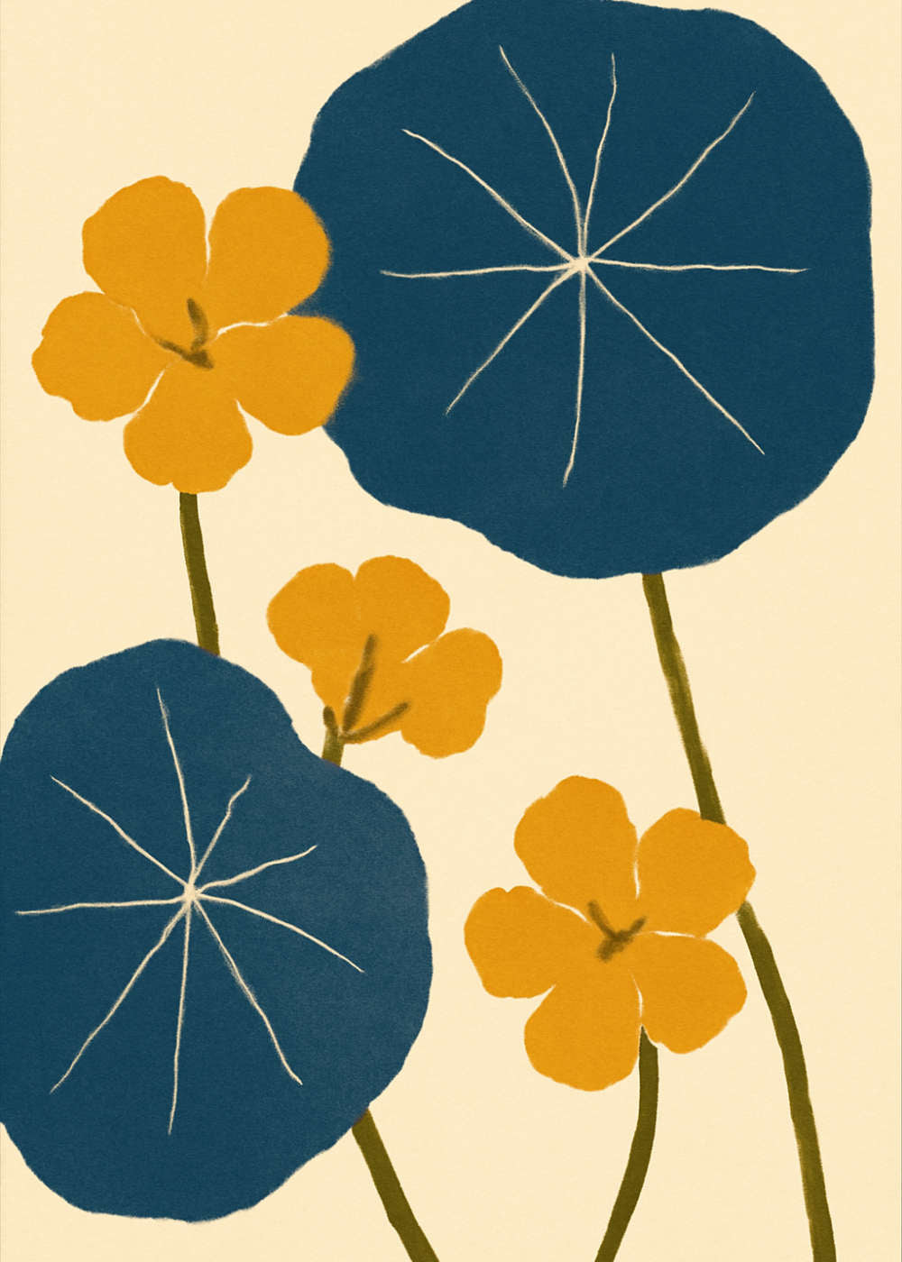 Blå krasseblad Poster