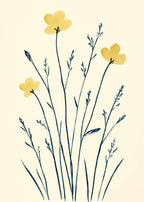 Sommaräng i blå tusch Poster