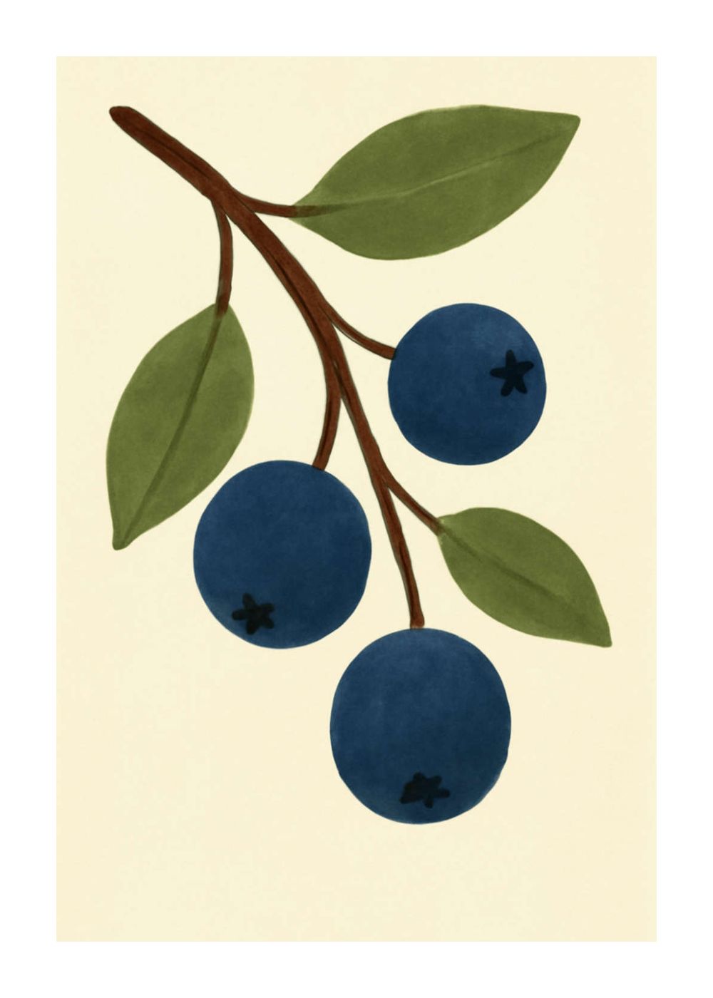 Blåbär i luftig gren Poster