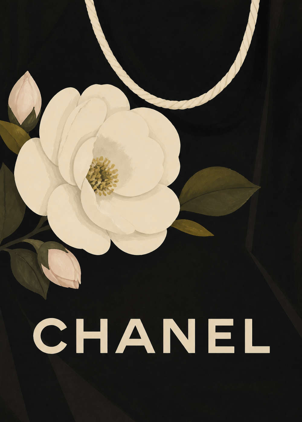 Chanel — Ivory on Black Poster