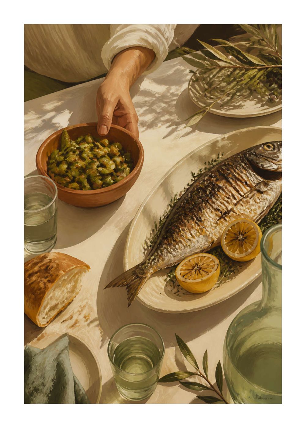 Courtyard Lunch Poster