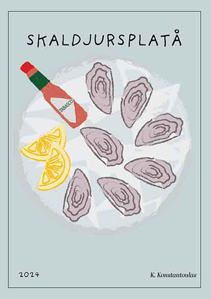 Skaldjursplatå Kitchen poster eller kökstavla