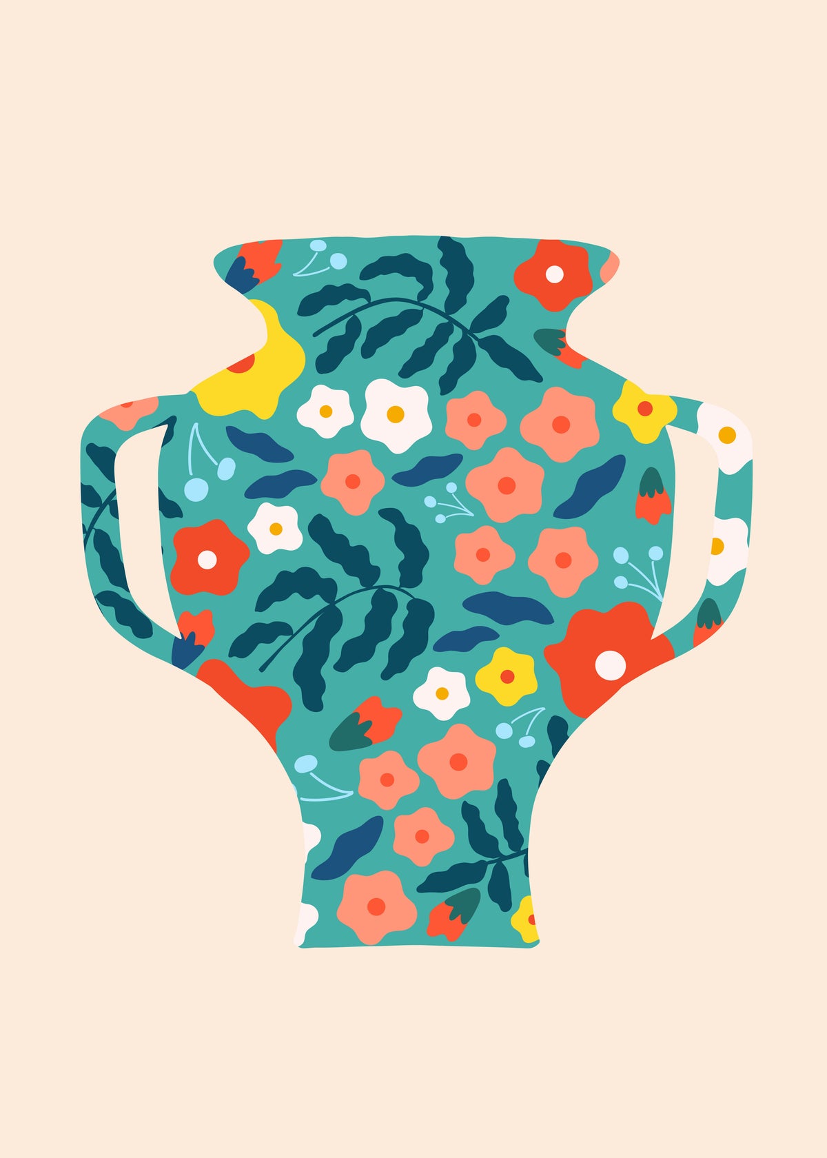 Turquoise Floral Bust