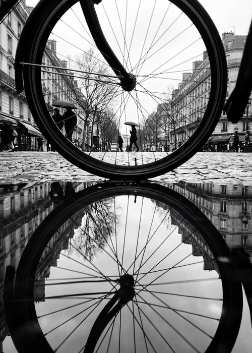 Urban Wheel Reflection Poster