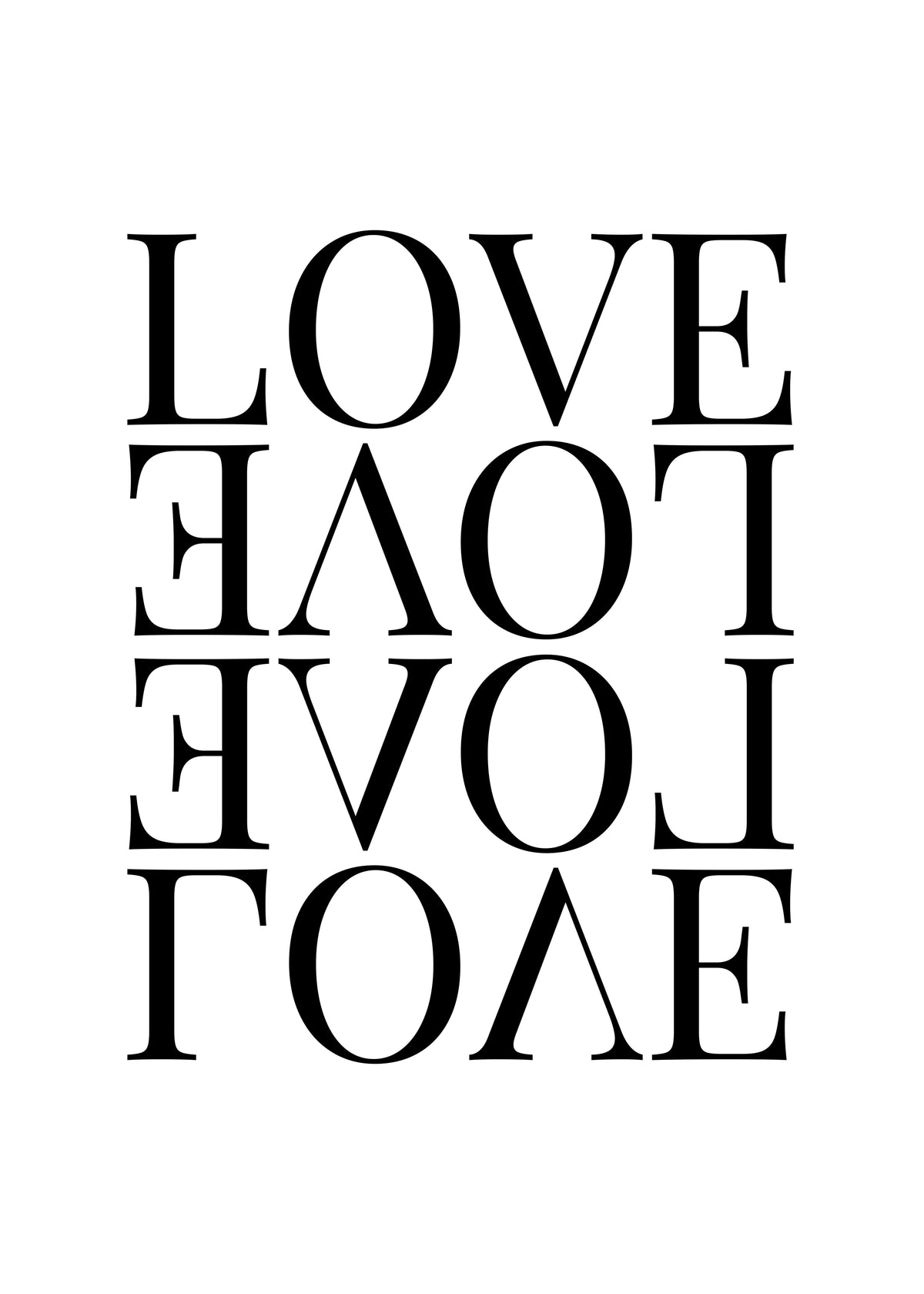 Vertical Love Typography Poster