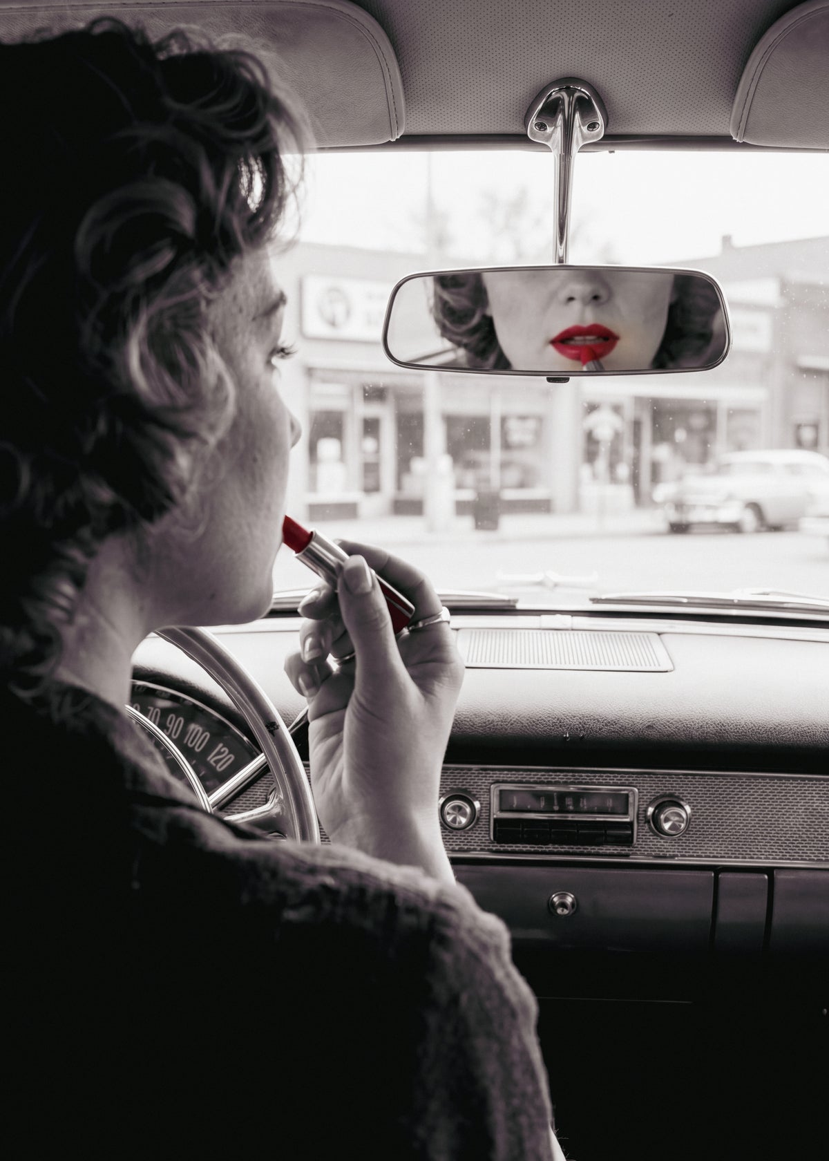 Vintage Lipstick Reflection Poster