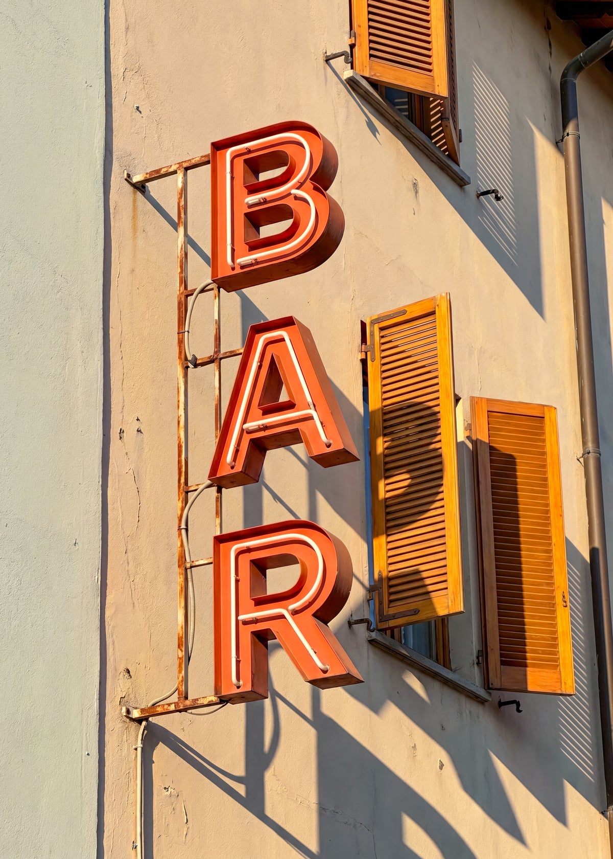Warm Sunlit Bar Sign Poster