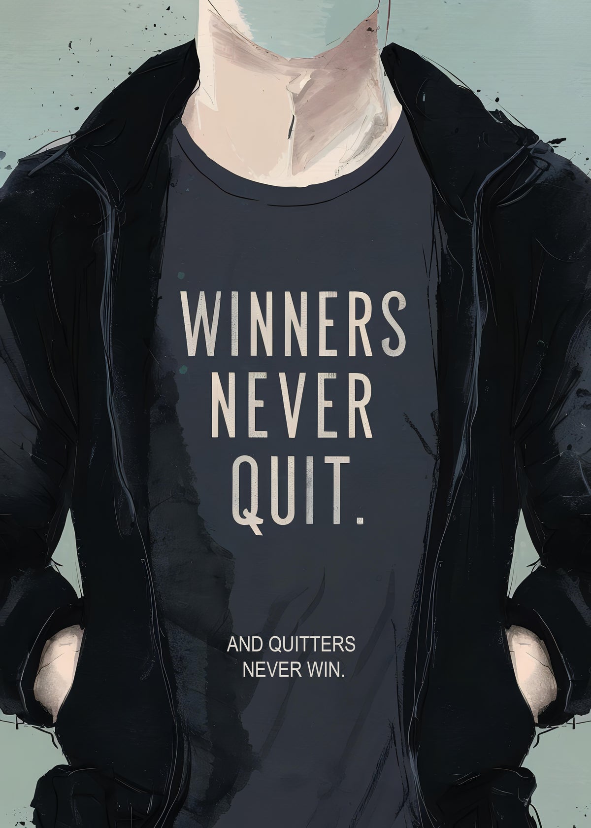 Winners Never Quit Message Poster