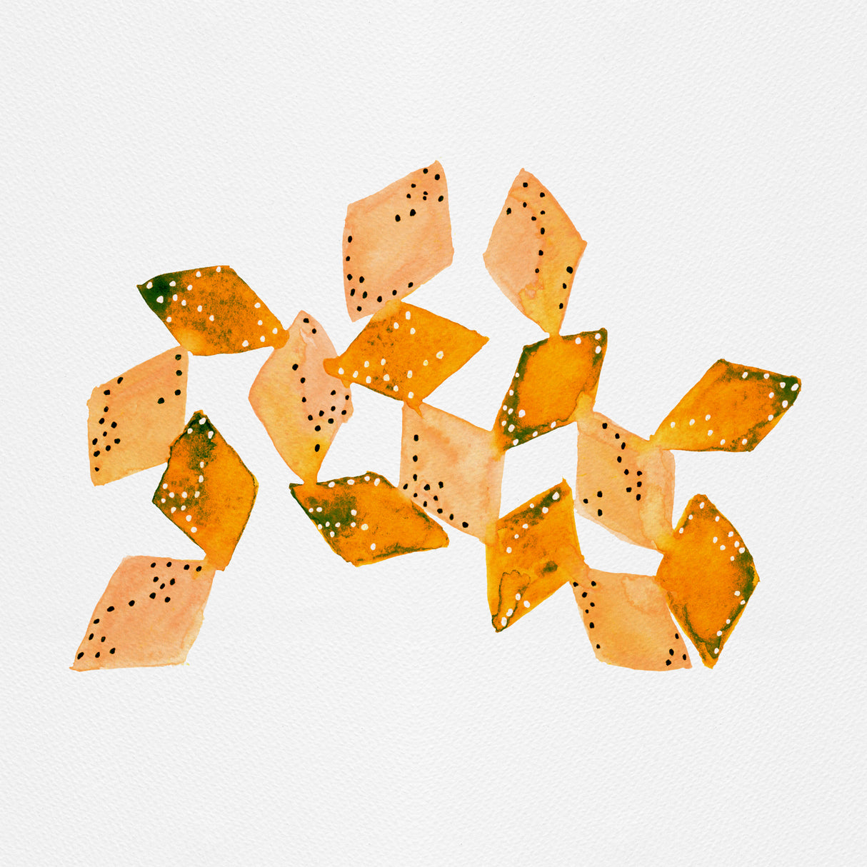 Diamonds Connected Polka Dotstan Orange Green 2 Poster och Canvastavla