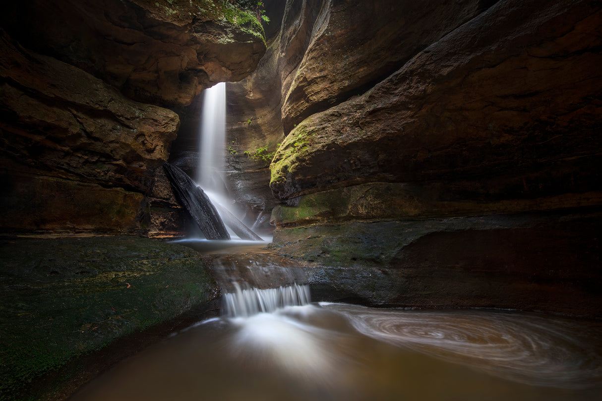 Waterfalls hidden in a canyon Poster och Canvastavla