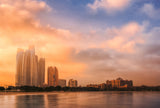 Etihad Towers &amp; Emirates Palace, Abu Dhabi, UAE Poster och Canvastavla
