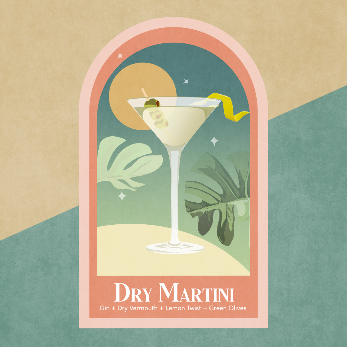 Kokteyl Dry Martini Poster och Canvastavla