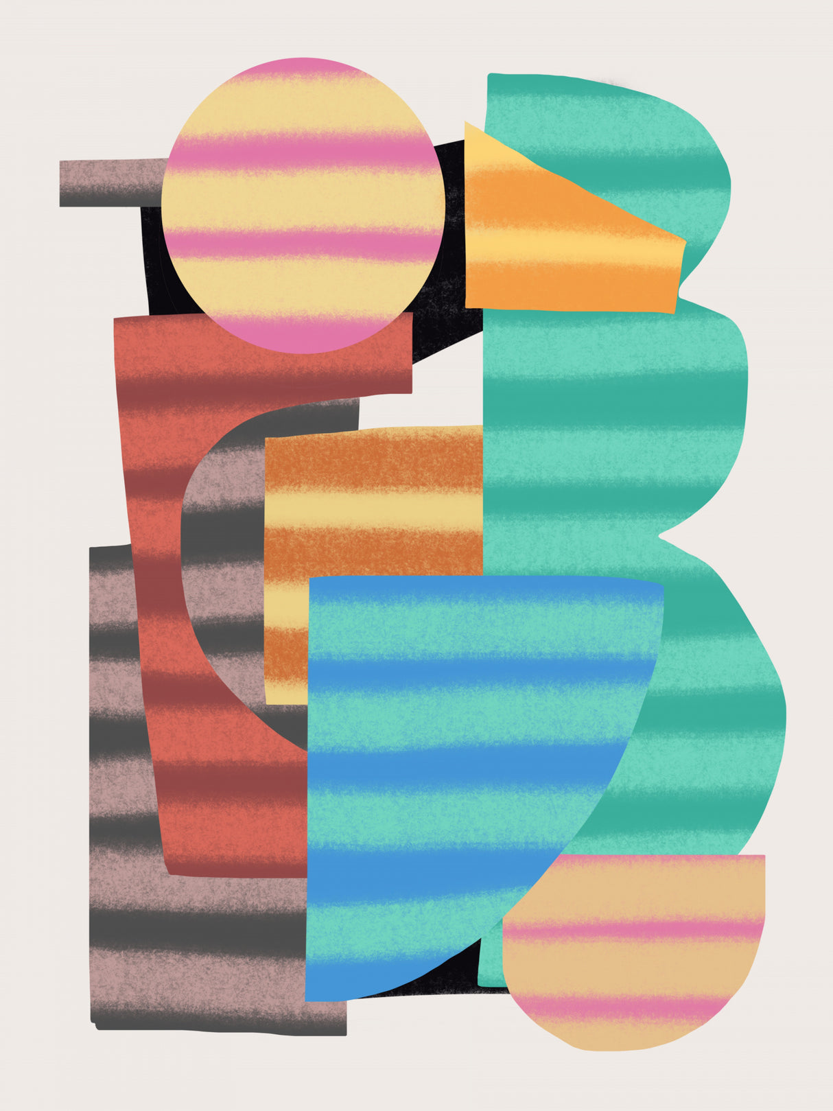 Abstract Stripe Minimal Collage 22 Poster och Canvastavla