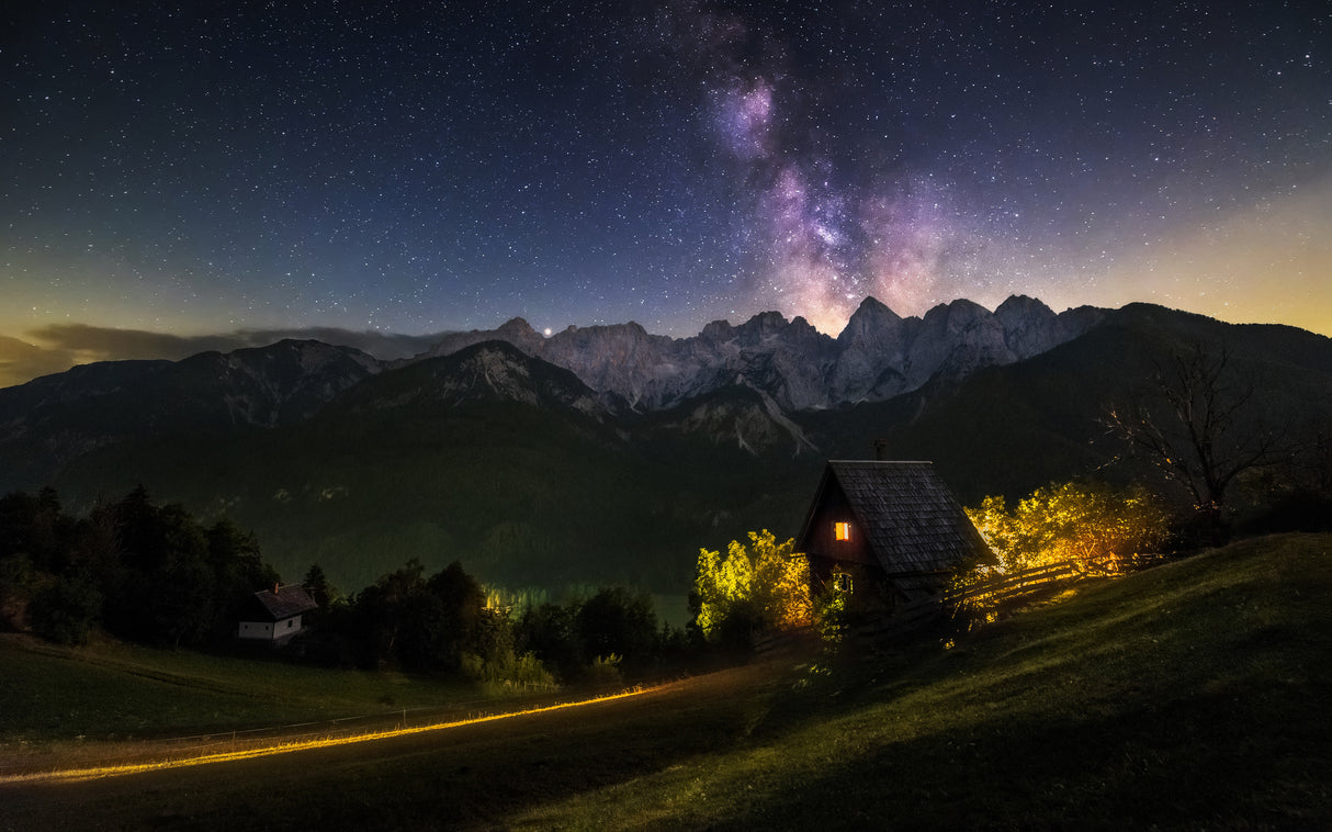Cottage below the mountains Poster och Canvastavla
