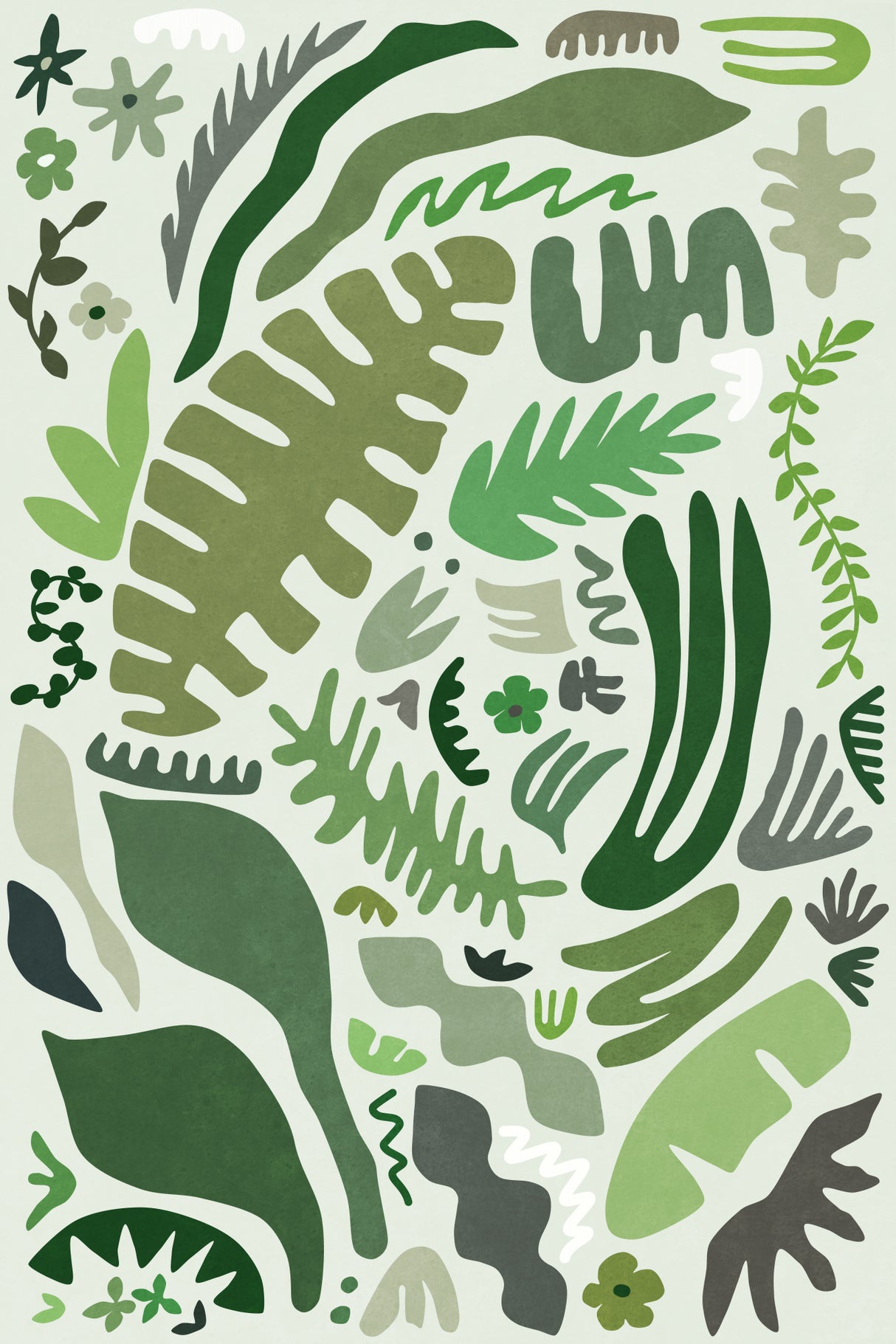 Green Garden Colors and Shapes Poster och Canvastavla