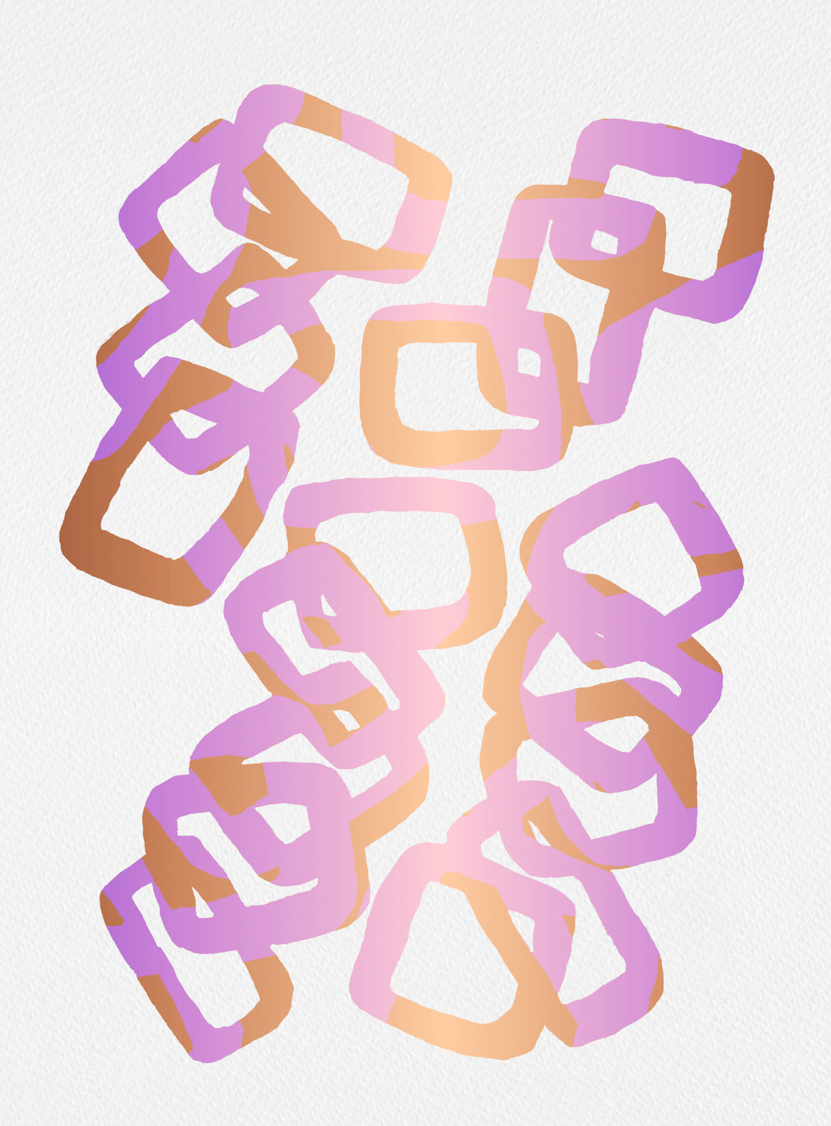 Lavender Gold Rectangle Chain Poster och Canvastavla