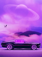Outrun Drive Poster och Canvastavla