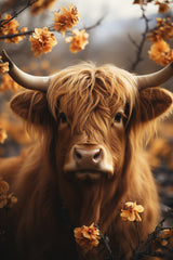 Bull And Flowers Poster och Canvastavla