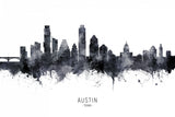 Austin Texas Skyline Poster och Canvastavla