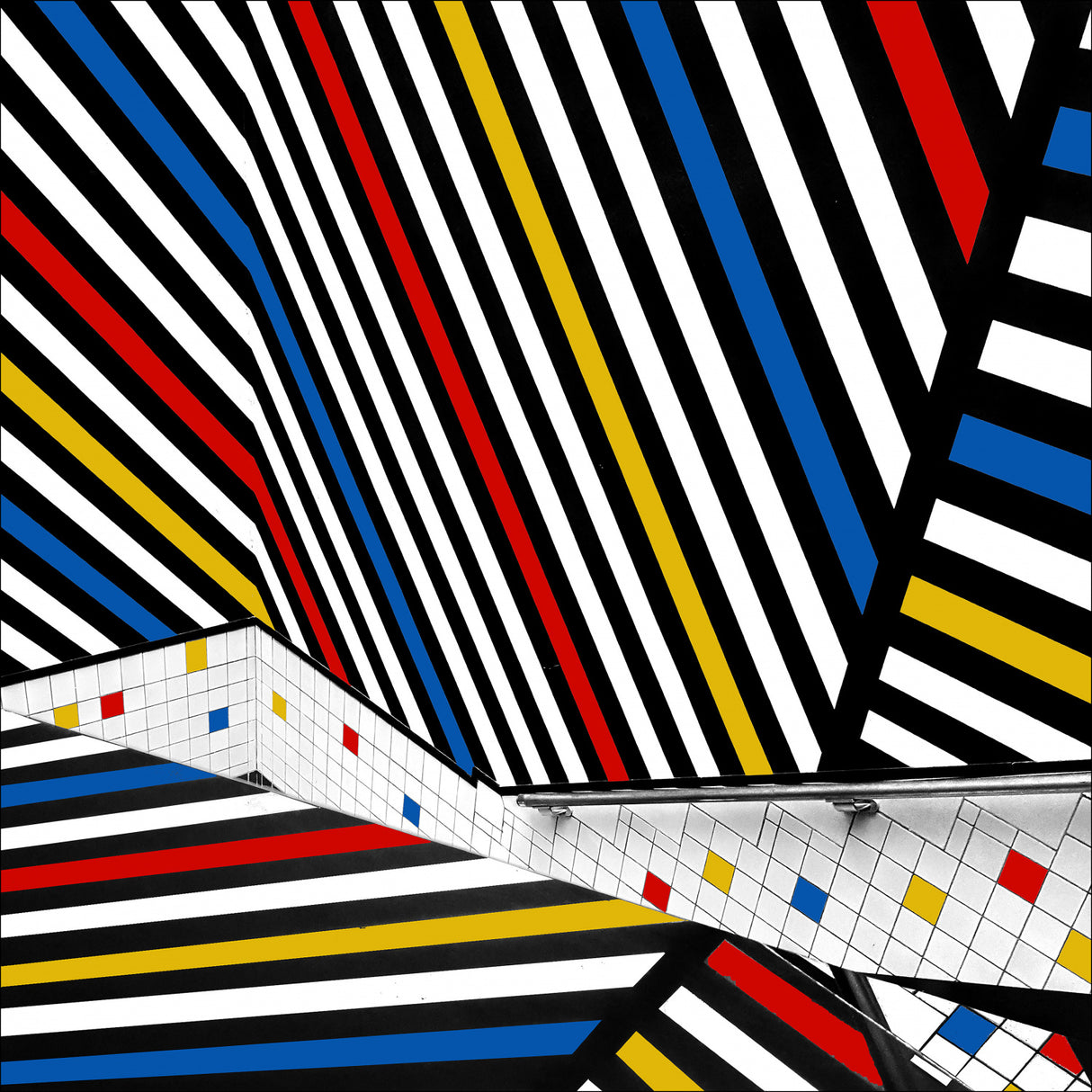 Mondriaan coloured hall Poster och Canvastavla