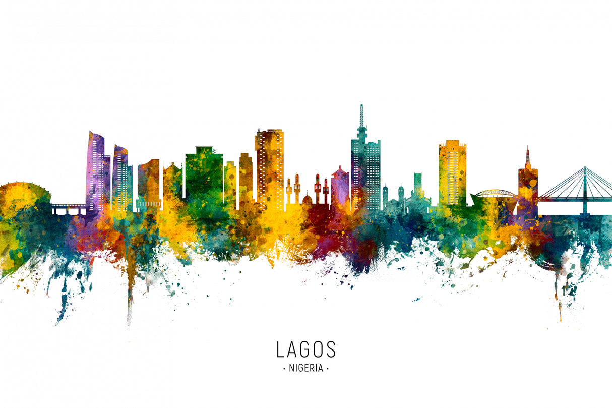 Lagos Nigeria Skyline Poster och Canvastavla
