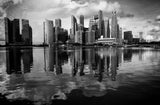 Morning reflection of the CBD Singapore Poster och Canvastavla