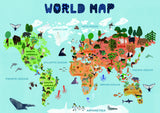 World map for kids Poster och Canvastavla