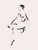 Naked Woman Black and White Poster och Canvastavla