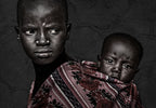 Larim tribe siblings-South Sudan Poster och Canvastavla