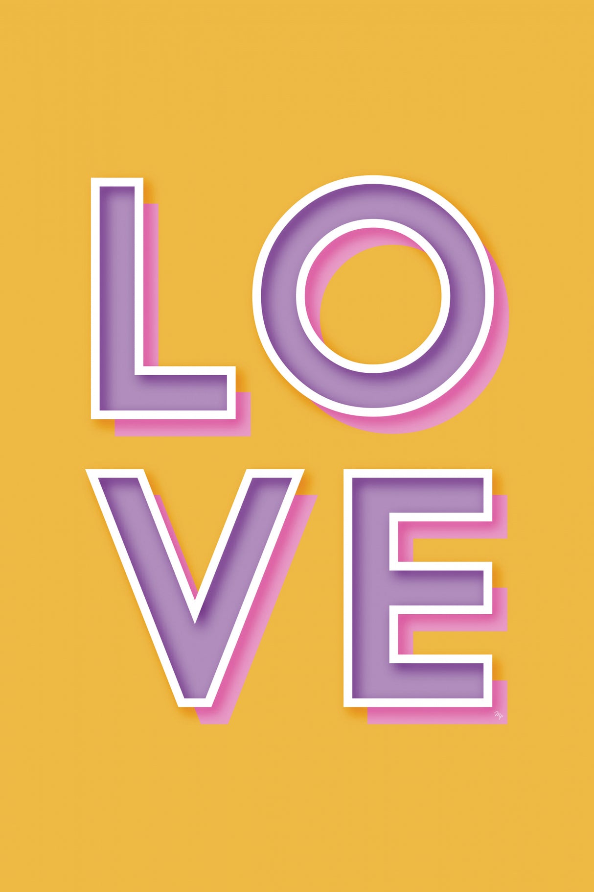 Orange Love Poster och Canvastavla