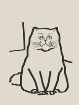 Line Art Cat Drawing 7 Poster och Canvastavla