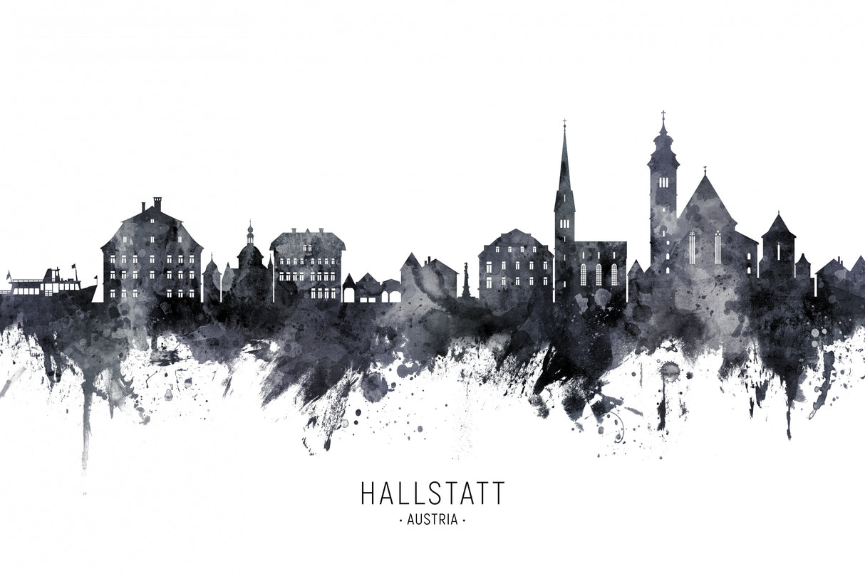 Hallstatt Austria Skyline Poster och Canvastavla