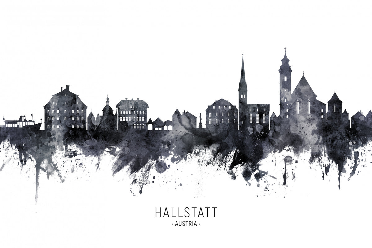 Hallstatt Austria Skyline Poster och Canvastavla
